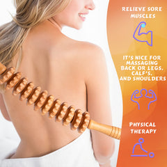 DAOZWUBGIH curved wood therapy roller used on arms for relaxing muscle tension