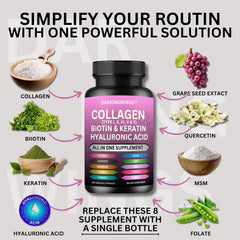 Darkingwings collagen with hyaluronic acid capsule close-up.