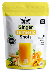 DAUSON Ginger Turmeric Powder Bottle promotes convenient daily immune support.