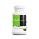 DAVINCI Mega Probiotic ND bottle front showing non-dairy gut support formula