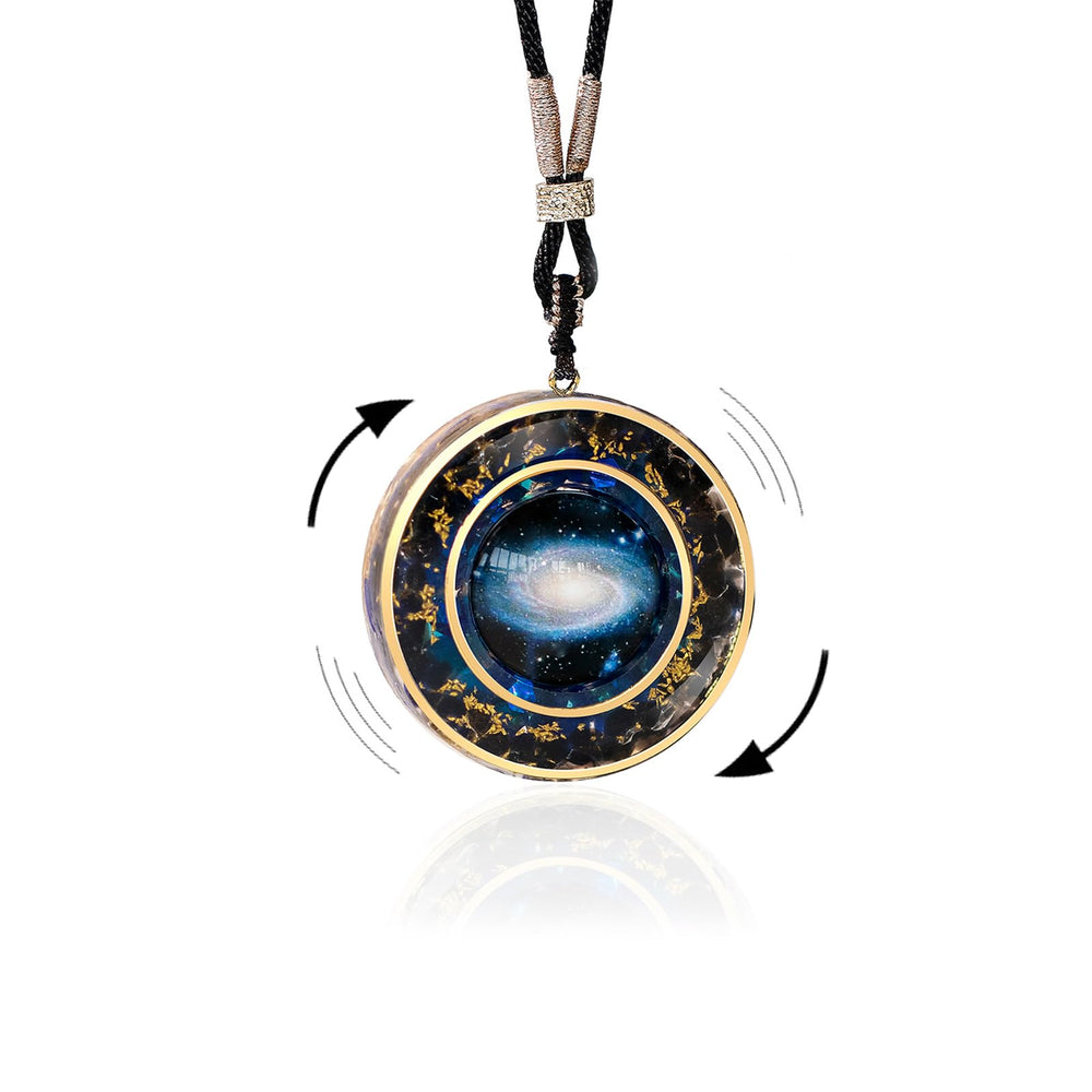 Day Day Up Nebula pendant highlights lapis lazuli for deeper energy balance.