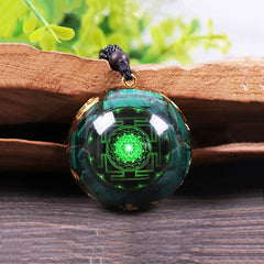 Day Day Up orgonite pendant with gold foil detail for a luxurious shine