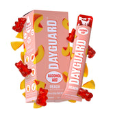 DayGuard peach jar showing jelly gummies for pre drinking support