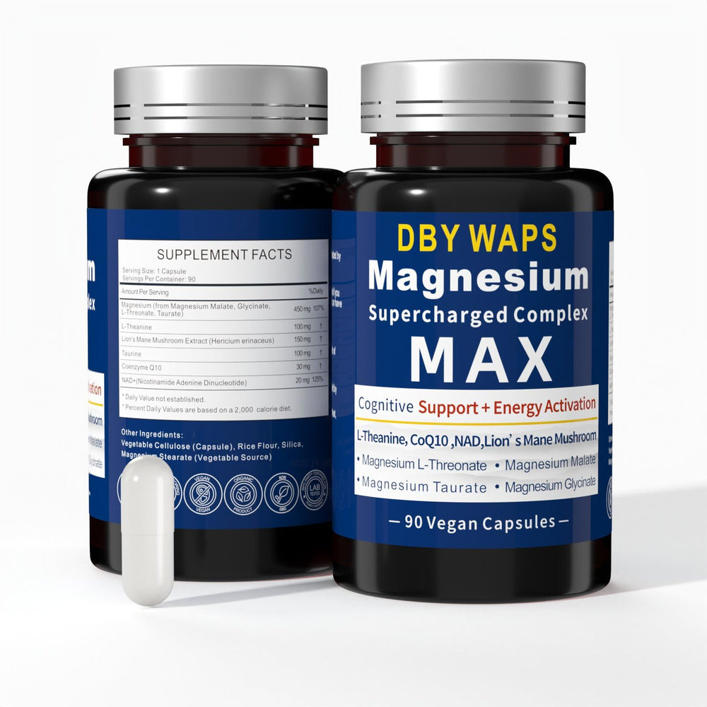 DBYWAPS Magnesium Energy Complex bottle front for daily vitality.