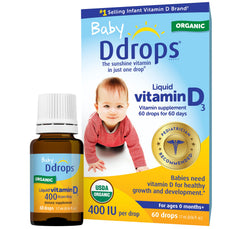 Ddrops Baby 400 IU drops bottle: easy daily vitamin D for breastfed babies