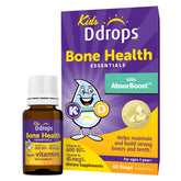 Ddrops Kids Bone Health bottle being poured for easy daily use.