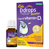 Ddrops Kids Booster bottle with label, easy daily vitamin D for growing children.