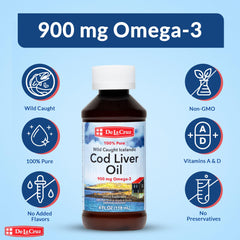 De La Cruz cod liver oil teaspoon convenient daily serving
