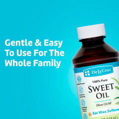 De La Cruz ear wax softener drops applied with dropper.