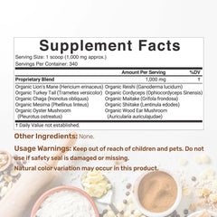 DEAL SUPPLEMENT 10-in-1 blend label highlights organic ingredients for daily energy and focus