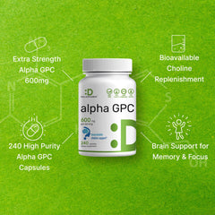 DEAL SUPPLEMENT Alpha GPC 600mg two capsules per serving illustration