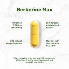 DEAL SUPPLEMENT Berberine Max capsules in veggie capsule form for daily use