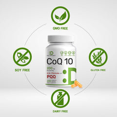 DEAL SUPPLEMENT CoQ10 bottle pour capturing smooth capsule release for daily use
