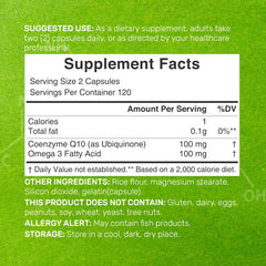 DEAL SUPPLEMENT CoQ10 Omega3 capsules closeup shows easy-to-swallow softgels.