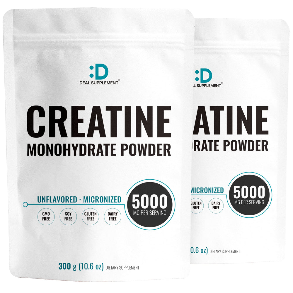 DEAL SUPPLEMENT Instant Creatine Monohydrate packaging is ideal for daily use and easy storage.