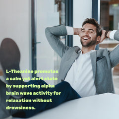 Deal Supplement L-Theanine packaging on a shelf conveying extra strength relaxation potential.
