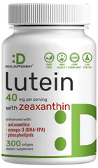 Deal Supplement lutein zeaxanthin softgels bottle front view for daily eye health.