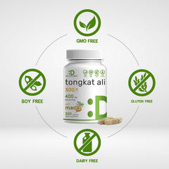 DEAL SUPPLEMENT Maca root capsules close-up showing maca 400mg per serving