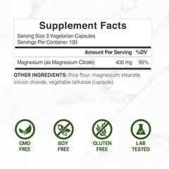 DEAL SUPPLEMENT Magnesium Citrate vegetarian capsules emphasizing plant-based formulation
