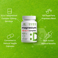 DEAL SUPPLEMENT Chelated magnesium capsules spotlight, suggesting diverse magnesium forms.