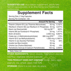 DEAL SUPPLEMENT methylated B complex label highlighting high bioavailability.