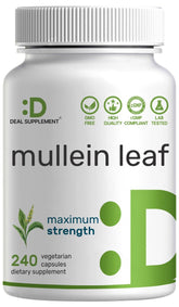 DEAL SUPPLEMENT Mullein Leaf bottle front view for daily self-care routine