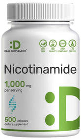 DEAL SUPPLEMENT Nicotinamide 1000mg bottle front view for daily energy support.