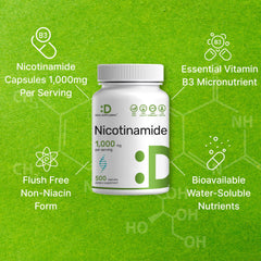DEAL SUPPLEMENT Nicotinamide 1000mg label detail showing ingredients.