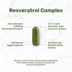 DEAL SUPPLEMENT Resveratrol Complex bottle pouring for easy daily use.