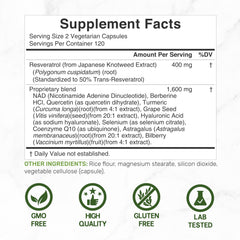 DEAL SUPPLEMENT Resveratrol Complex capsules close-up highlighting plant-based formula.