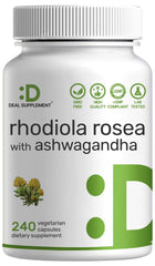 Deal Supplement Rhodiola-Ashwagandha bottle front for daily balance.
