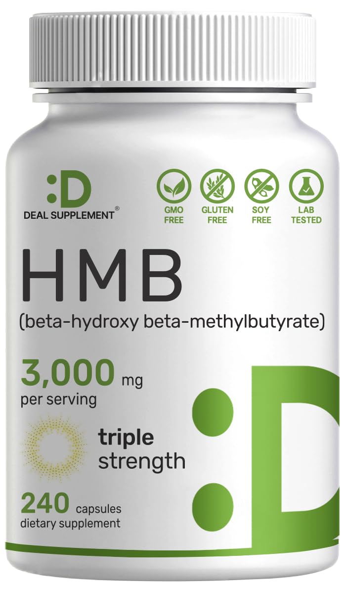 DEAL SUPPLEMENT Ultra Strength HMB bottle front showing label and key benefit.