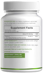 DEAL SUPPLEMENT vitamin A softgel closeup emphasizes small, smooth swallowable form.