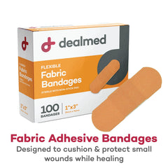 Banditas tejidas Dealmed empacado individual, higiene asegurada para heridas menores.