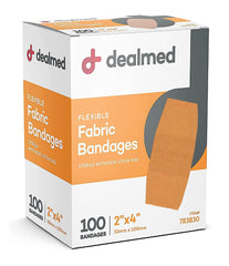 Dealmed Curitas de Tela Adhesivas 2x4: tela flexible que se adapta al movimiento