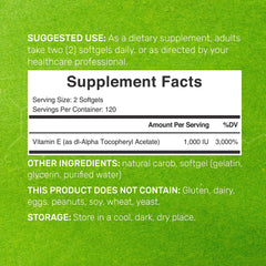 DEAL SUPPLEMENT Vitamin E bottle pour illustrates convenient intake with meals