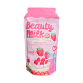 Dear Face Beauty Milk Strawberry collagen bottle, smooth texture for daily beauty routine.