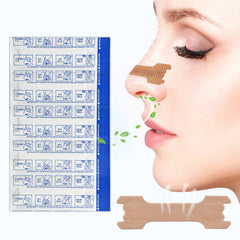 Debaishi nasal strips on the nose with a comfortable fit.