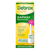 Debrox bottle showing microfoam action for safe at-home ear care.