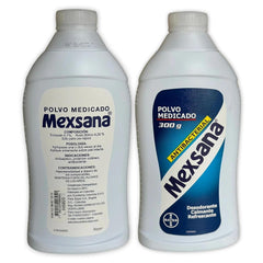 DECA EXPERTS Mexsana foot powder application scoop demonstrates easy use.