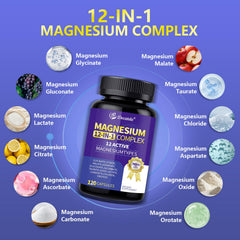 Decatela Magnesium 12-in-1 label close-up highlights vegan and non-GMO ingredients