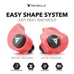 Decibullz heat-shape system enabling quick comfort customization