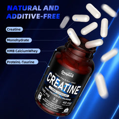 Deepure label close-up shows micronized creatine and energy-support ingredients.