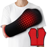 Deerbaba red-light therapy hands device in use for wrist support and comfort.