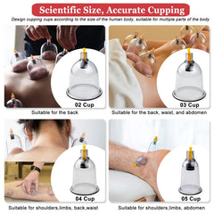 DEFUNX cupping set handheld pump provides adjustable suction for comfort.