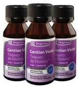 De La Cruz Gentian Violet bottle front with 1% antiseptic label for minor wound care.