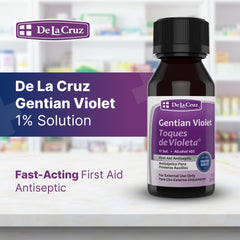 De La Cruz Gentian Violet pack of 3 bottles for convenient home first aid.