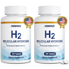 Denivus hydrogen tablets front pack for convenient daily hydration.