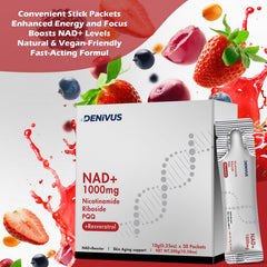 Denivus NAD+ berry flavor stick individual packet ideal for travel