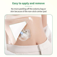Deraymi ostomy cover with adhesive edge for secure shower fit